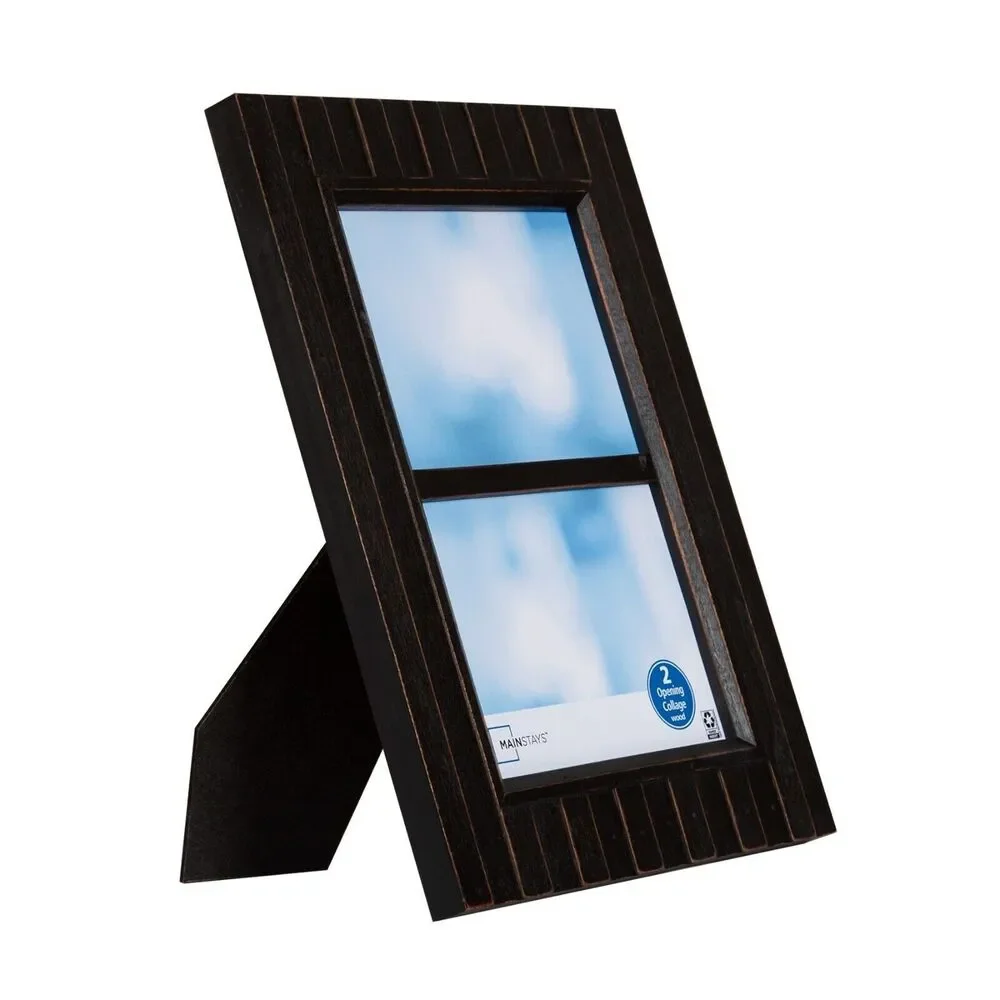 Mainstays 13X10 Timbermound Picture Frame ,Distressed Brown 2-Opening 5